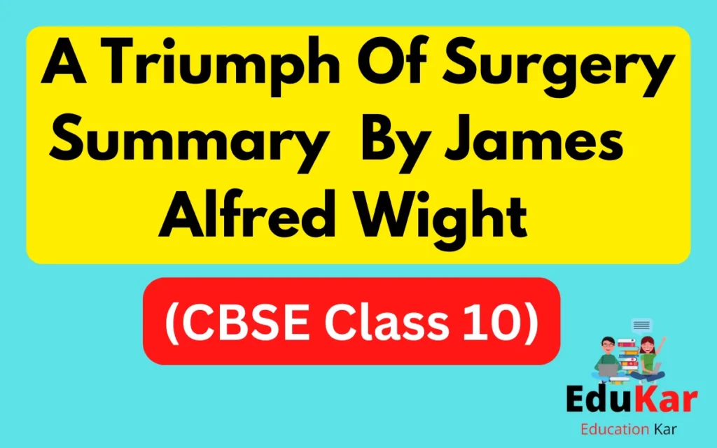 A Triumph Of Surgery Summary